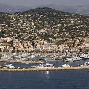 View from helicopter of Golfe Juan, Provence, Cote d Azur, French Riviera