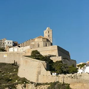 View of Ibiza old town and Dalt Vila, UNESCO World Heritage Site, Ibiza, Balearic Islands, Spain, Mediterranean, Europe