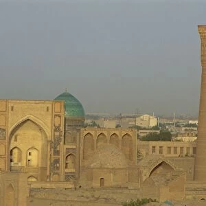 View of Kalyan Tower from water tower, Bukhara, Uzbekistan, Central Asia, Asia