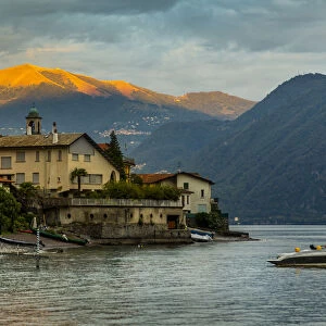 View of Lake Como from Lezzeno at dawn, Province of Como, Lake Como, Lombardy, Italy