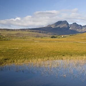 View from Loch Cill Chriosd to the Cuillin Hills, the peak of Bla Bheinn