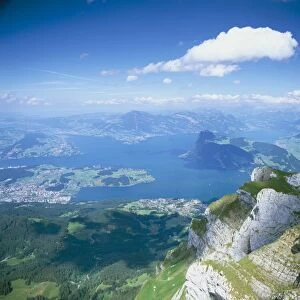 View from Mount Pilatus over Lake Lucerne