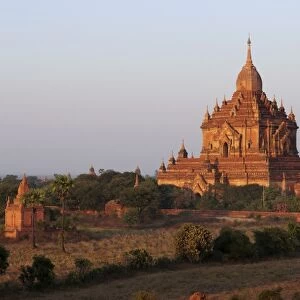 View over the old temples and pagodas in the ruined city of Bagan, Myanmar, Asia
