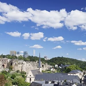 View over the old town with Neumunster Abbey, UNESCO World Heritage Site, in the