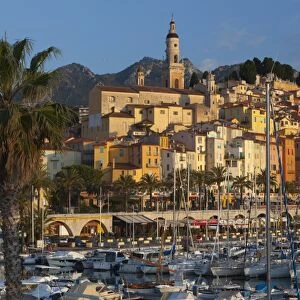 View over old town and port, Menton, Provence-Alpes-Cote d Azur, French Riviera, Provence, France, Mediterranean, Europe