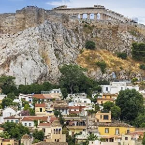 View of Plaka and The Acropolis, Athens, Greece, Europe