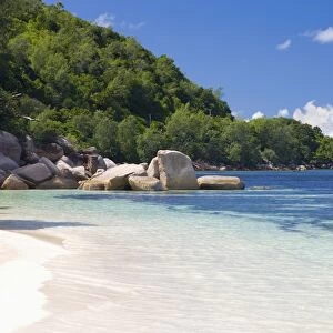 View to Pointe Cocos from the beach at Anse Bois de Rose, Grand Anse Praslin district