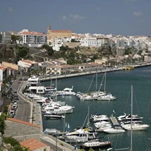 View over port and old town, Mahon, Menorca, Balearic Islands, Spain, Mediterranean