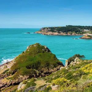 View over Portelet Bay, Jersey, Channel Islands, United Kingdom, Europe