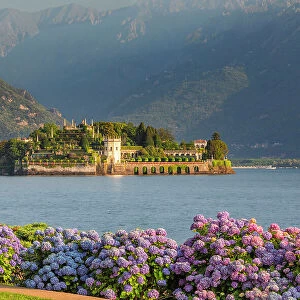 View from the promenade of Stresa to Isola Bella, Borromean Islands, Lago Maggiore, Piedmont, Italy