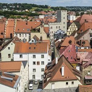View over Regensburg from the tower of the Church of the Holy Trinity, Regensburg
