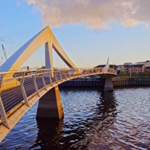View of the River Clyde and the Tradeston Bridge, Glasgow, Scotland, United Kingdom