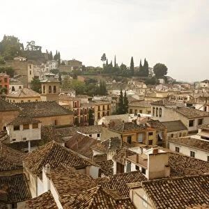 View over the rooftops in the Albayzin, Granada, Andalucia, Spain, Europe