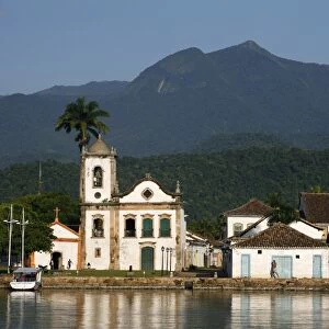 View over Santa Rita church, Parati, Rio de Janeiro State, Brazil, South America