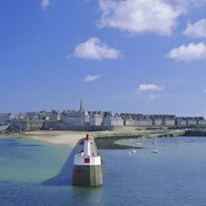 View from sea to the walled town (Intra Muros), St. Malo, Ille-et-Vilaine