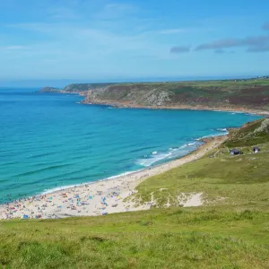 View over Sennen Cove, Cornwall, England, United Kingdom, Europe