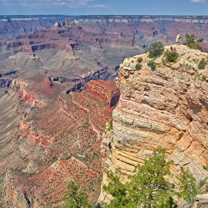 View of Shoshone Point on the south rim of the Grand Canyon from the west side of