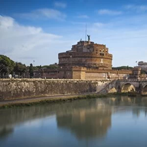 View of St. Angelo bridge over the River Tiber, and Castle St. Angelo (Hadrians Mausoleum)