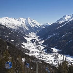 View over St. Jakob from the slopes of the ski resort of St Anton, St. Anton am Arlberg