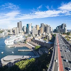 View over Sydney from the harbour bridge, Sydney, New South Wales, Australia, Pacific