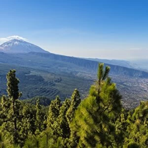 View over the Teide volcano and Teide National Park, UNESCO World Heritage Site, Tenerife