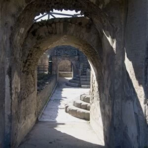 View into the Theatre at the ruins of Pompeii