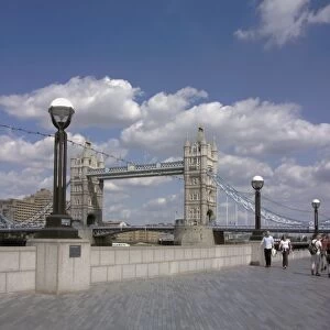 View of Tower Bridge from the Embankment, London, England, United Kingdom, Europe