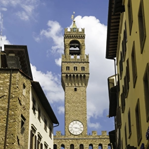 View towards the Tower of the Palazzo Vecchio, Florence, UNESCO World Heritage Site
