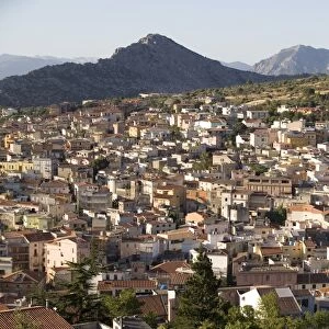 View of the town of Dorgali, Sardinia, Italy, Europe