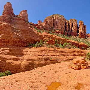 View of the Twin Buttes in Sedona from the edge of Chicken Point, Arizona, United