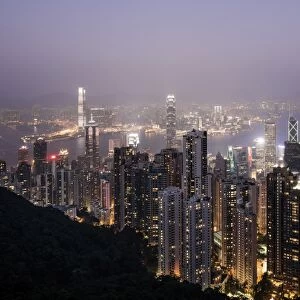 View from Victoria Peak, Central, Hong Kong Island, China, Asia
