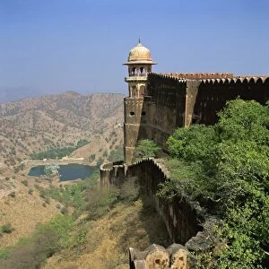 View from walls of Jaigarh fort, Amber, near Jaipur, Rajasthan state, India, Asia