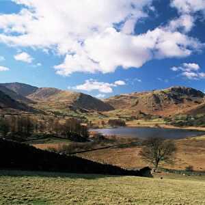 View to west across Little Langdale Tarn, Little Langdale, Lake District National Park
