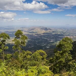 View over Zomba and the highlands from the Zomba Plateau, Malawi, Africa
