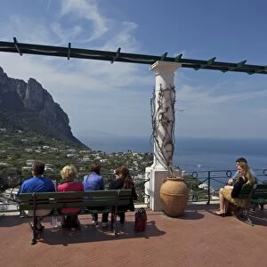 Views from La Piazzetta, Capri town, Isle of Capri, Bay of Naples, Campania