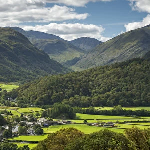 The village of Rosthwaite in the Borrowdale Valley, Lake District National Park, UNESCO