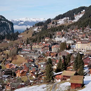 Village of Wengen, Bernese Oberland, Swiss Alps, Switzerland, Europe