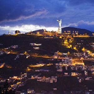 The Virgen de Quito monument on El Panecillo, old town, UNESCO World Heritage Site