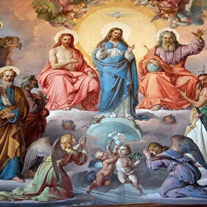 Virgin Mary, Jesus and God, Vatican Museum, Vatican, Rome, Lazio, Italy, Europe
