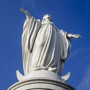 Virgin Mary statue at Cerro San Cristobal, Santiago, Chile, South America