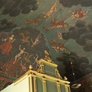 Vision of Hell painted by the German Georg Schuffner in 1753, church ceiling