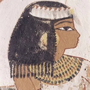 Wall painting of daughter of Nakht from hunt scene in the tomb of Nakht