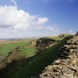 Wallcrags, Roman wall, Hadrians Wall, UNESCO World Heritage Site, Northumberland