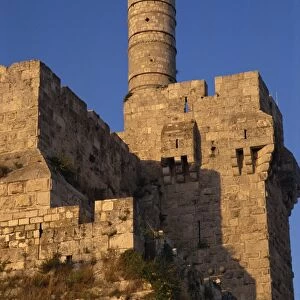 Walls and the Citadel of David in Jerusalem, Israel, Middle East
