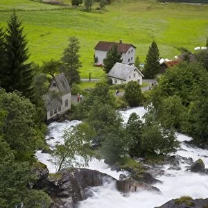 Waterfall in Geiranger Valley, Geirangerfjord, Northern Fjord Region, Norway