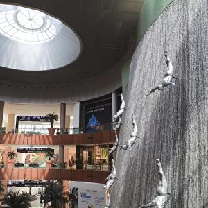 The Waterfall inside the Dubai Mall, the worlds largest shopping mall