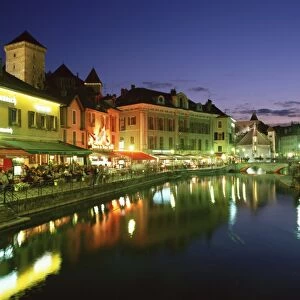 Waterfront restaurants, Annecy, Haute Savoie, France, Europe