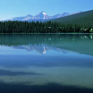 The still waters of Emerald Lake in the summer, Yoho National Park, UNESCO World Heritage Site