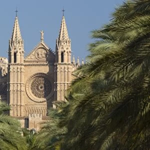 West front, Palma Cathedral (La Seu), Palma de Mallorca, Mallorca (Majorca)