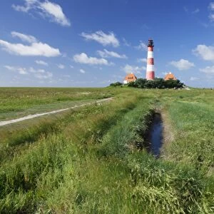 Westerheversand Lighthouse, Westerhever, Eiderstedt Peninsula, Schleswig Holstein, Germany, Europe